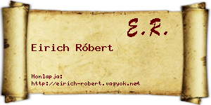 Eirich Róbert névjegykártya